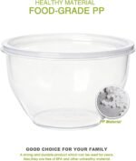 Plastic Mixing Bowls with Lids Set for Kitchen, Nesting Bowls for Mixing, Baking, Prepping, Cooking and Serving Food, Mixing Bowls Dishwasher, Microwave Safe (Clear) - Image 6