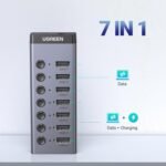 UGREEN Powered USB 3.0 Hub, 7-Port USB Adapter with 4 Smart Charging Ports, USB Splitter with Individual Led On/Off Switches and Power Adapter, USB Ports Extender for Laptop PC - Image 3