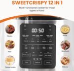 Sweetcrispy 6 QT Electric Pressure Cooker 12-in-1 Multi Digital Cookers, Rice Steamer Yogurt Maker Stainless Steel - Image 4