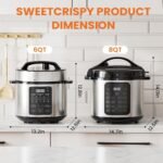 Sweetcrispy 6 QT Electric Pressure Cooker 12-in-1 Multi Digital Cookers, Rice Steamer Yogurt Maker Stainless Steel - Image 7