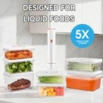 Vacuum Sealer for Food,Compact Handheld Vacuum Sealer Machine with 30 Reusable Bags & 3 Containers,Seals Liquids & All Foods,Portable for Sous Vide,Travel,Camping,Kitchen,Gifts - Image 3