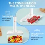 Vacuum Sealer for Food,Compact Handheld Vacuum Sealer Machine with 30 Reusable Bags & 3 Containers,Seals Liquids & All Foods,Portable for Sous Vide,Travel,Camping,Kitchen,Gifts - Image 6