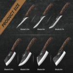 HOSHANHO Butcher Knife Set, Hand Forged Butcher Chef Knife Set with Roll Bag, Sharp Meat Cleaver Knife & Bone Chopper Knives & Fillet Knives for Home & Camping & BBQ Gift for Men - Image 3