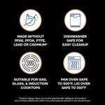 Farberware Forged Induction Ceramic Nonstick Pots and Pans Set with Lids and Kitchen Cooking Tools - Dishwasher Safe, Suitable for All Stovetops, 12 Piece Cookware Set - Black and Gold - Image 5