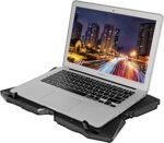 Portable Metal Mesh Laptop Cooler Cooling Pad, 4 Quiet Fans w/Red LED Light, Adjustable Height, Up to 17" Inch Notebook, 2 USB Interface w/Speed Control Switch, Non-Slip - Black (11148) - Image 5