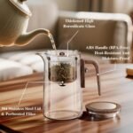 Enchanti Tea Pot, One Touch Glass Teapot with Infuser, Tea Maker for Loose Leaf Tea, Tea Gifts Set -27oz/800ml - Image 4
