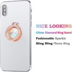 Glitter Bling Bling Phone Ring Holder, Sparkle Phone Ring Artificial Diamond Stand, Rhinestone Cell Phone Finger Ring for Phones,Pad(Rose Gold) - Image 3