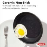 OXO Enhanced, 12" Frying Pan Skillet with Lid, Healthy Ceramic Nonstick, PFAS-Free, Stainless Steel Handle, Dishwasher Safe, Oven Safe, Black - Image 4