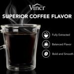 VINCI RDT Elite Spinning Sprayhead Coffee Maker | 12-Cup Programmable Coffee Brewer with Bloom Feature and Rotary Dispersion Technology | Black and Stainless Steel | Auto Shut-Off - Image 3