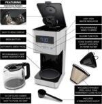 VINCI RDT Elite Spinning Sprayhead Coffee Maker | 12-Cup Programmable Coffee Brewer with Bloom Feature and Rotary Dispersion Technology | Black and Stainless Steel | Auto Shut-Off - Image 4