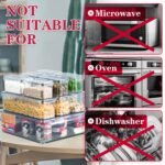 Pomeat 10 Pack Fridge Organizer, Stackable Refrigerator Bins with Lids, BPA-Free Produce Fruit Storage Containers for Fridge, Clear for Food, Drinks, Vegetable - Image 3