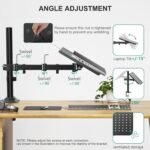 WALI Laptop Tray Desk Mount for 17inch Notebook, Fully Adjustable Laptop Arm up to 22lbs, Monitor Mount with Vented Cooling Platform Stand (M00LP), Black - Image 4