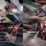 LIVINGO 10" Multipurpose Heavy Duty Scissors, Premium Titanium Coating Forged Stainless Steel Tool Industrial Shop Shears for Household, Pruning, Gardening, Fabric, Red/Black - Image 3