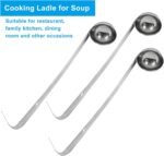 Piutouyar 3 Pcs 1 oz Soup Ladle Set, Stainless Steel Ladle with Long Hooked Handles Kitchen Cooking Serving Ladle Accessories for Cooking Soup Sauce Stews - Image 5