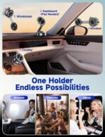 Vacuum Magnetic Phone Holders for Your Car [105+LBS Suction & 3800gf Magnetic] Magsafe Car Mount, 360° Adjustable Car Phone Holder Mount for Windshield/Mirror/Kitchen/Gym for iPhone & Android - Image 3
