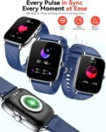 Fitness Tracker Smart Watches for Men Women with Step Counter, Sleep Calorie Monitor, Pedometer, IP68 Waterproof, Smartwatch with 120+ Sports for iPhone Android (Blue, 1.91) - Image 3