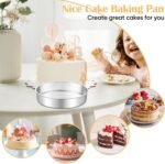 TeamFar 9 Inch Cake Pan, Stainless Steel Round Layer Cake Baking Pans Tins for Birthday Wedding, Non-Toxic & Heavy-Duty, Mirror Finish & Leak Proof, Oven & Dishwasher Safe, Set of 2 - Image 4