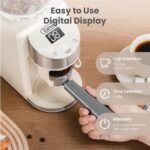Gevi Coffee Grinder Electric,Coffee Bean Grinder with 35 Grind Settings for Espresso,Drip,French Press,Burr Coffee Grinder for Home Use,Anti-static Design,Beige - Image 3