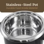 Elite Gourmet ERC2010B Electric Rice Cooker with Stainless Steel Inner Pot Makes Soups, Stews, Porridge's, Grains and Cereals, 10 cups cooked (5 Cups uncooked), Black - Image 4