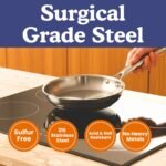 Ziruma Non-Toxic 8" Surgical Grade Stainless Steel Frying Pan, Fully Clad for Fast & Even Heat, PFOA-Free, Induction Compatible, Oven Safe to 500°F - Image 3