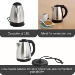IMUSA USA GAU-18220 1.8 Liter Cordless Stainless Steel Electric Tea Kettle with Easy To Serve Pouring Spout - Image 3
