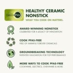 GreenPan 12 Piece Nonstick Swift Cookware Set, Ceramic PFAS-Free Pots & Pans with Lids, Dishwasher & Oven/Broiler Safe to 600F, Kitchen Cooking Set, Sauce, Saute, Stock, Frying Pans, Cream - Image 6