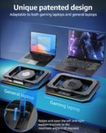 RGB Laptop Cooling Pad for 13-19", Max 3500RPM Gaming Laptop Cooler, Laptop Fan Cooling Pad Touch Switch to Control Speed, Powerful 4.72 Inch Turbo Fan - Image 3