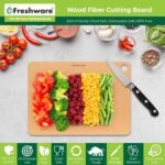 Freshware Wood Cutting Boards for Kitchen, Dishwasher Safe, Medium 12" x 9" and Large, 15" x 11.25", Set of 2, Natural - Image 3