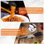 Kitchen Tongs Set of 2 (9” & 12”) – Stainless Steel & Silicone Cooking Tongs with Built-in Stand & Dishwasher Safe – Heat Resistant up to 600°F – Perfect for Grilling, BBQ, Salad & Frying - Image 3