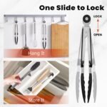 Kitchen Tongs Set of 2 (9” & 12”) – Stainless Steel & Silicone Cooking Tongs with Built-in Stand & Dishwasher Safe – Heat Resistant up to 600°F – Perfect for Grilling, BBQ, Salad & Frying - Image 5