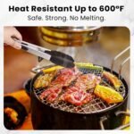 Kitchen Tongs Set of 2 (9” & 12”) – Stainless Steel & Silicone Cooking Tongs with Built-in Stand & Dishwasher Safe – Heat Resistant up to 600°F – Perfect for Grilling, BBQ, Salad & Frying - Image 6
