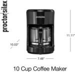 Proctor Silex 10-Cup Coffee Maker, Works with Smart Plugs That Are Compatible with Alexa, Auto Pause and Serve, Black (48351PS) - Image 4