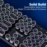 Redragon Typewriter Keyboard Wireless, Mechanical Gaming Keyboard, Bluetooth/2.4Ghz/Wired, RGB LED Backlit, Rechargeable, Blue Switch - Clicky, Solid Metal Panel, Round Keycaps, Black - Image 5