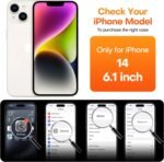 ImpactStrong Magnetic Guard Designed for iPhone 14 Case [Camera Protection] [Military Grade Drop Tested] [Compatible with MagSafe] Slim Translucent Matte Phone Case (6.1") - Black - Image 3