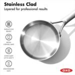 OXO Mira Tri-Ply Stainless Steel, 1.5QT and 3QT Saucepan Pot Set with Lids, Induction, Multi Clad, Dishwasher and Metal Utensil Safe - Image 3