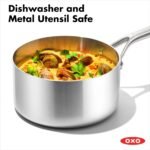 OXO Mira Tri-Ply Stainless Steel, 1.5QT and 3QT Saucepan Pot Set with Lids, Induction, Multi Clad, Dishwasher and Metal Utensil Safe - Image 4