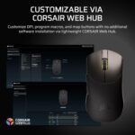 Corsair Sabre v2 PRO Ultralight FPS Wireless Gaming Mouse – 33,000 DPI, 36g Weight, 8,000Hz Hyper-Polling, Mechanical Switches, Up to 70-Hour Wireless Battery Life, Web Hub – Black - Image 5