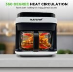 Nutrichef 5.8 Quart Air Fryer | 8-1 Preset Cook Modes | Transparent Fry Bowl for Best Cooking Results | Cook Shrimp, Steak, Fries, Wings, Chicken & More | Precise Temperature Control & Time | White - Image 5