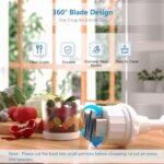 Food Chopper, Handheld Veggie Chopper for Vegetable, Onion, Garlic, Nut, Hand Vegetable Cutter, Dishwasher-safe, Stainless Steel Blade, White. - Image 5