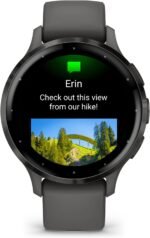 Garmin Venu 3S Slate Stainless Steel Bezel 1.2-Inch AMOLED Touchscreen Display Smart Watch with 41mm Pebble Gray Case and Silicone Band - Image 3