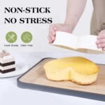 Silicone Heart Shaped Cake Pans 10 Inch Large Heart Cake Pan Nonstick Silicone Heart Molds for Baking (2 Pcs Set, Cream) - Image 4