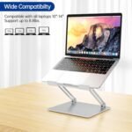 BESIGN LS10 Aluminum Laptop Stand, Ergonomic Adjustable Notebook Tablet Stand, Computer Holder Compatible with Air, Pro, Dell, HP, Lenovo More 10-14" Laptops, Silver - Image 4
