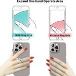 TACOMEGE Transparent Clear Butterfly Phone Ring Grips Holder, Finger Ring Stand for Cell Phone Tablet Case - Image 5