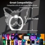 TACOMEGE Transparent Clear Butterfly Phone Ring Grips Holder, Finger Ring Stand for Cell Phone Tablet Case - Image 6