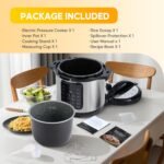 HealSmart 16-in-1 Multi Electric Pressure Cooker, Non-Stick 8QT Stainless Steel Pressure Cooker for Yogurt Maker, Slow Cooker, Cake, Multigrain, Dishwasher Safe - Image 6