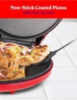 Betty Crocker Pizza Maker Plus, 12" Indoor Electric Grill, Nonstick Griddle Pan for Pizzas, Quesadillas, Tortillas, Nachos and more, 12" Electric Griddle for Delicious Meals and Snacks, Red - Image 4