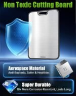 Titanium Cutting Boards for Kitchen, Non Toxic 2-in-1 Cutting Board, Chopping Boards for Meat Vegetable, Easy to Clean Large Size 16”×11” - Image 3