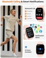 Smart Watch for Men Women Bluetooth Call, 1.85" HD Touch Screen AI Voice Smartwatch, Fitness Tracker with Sleep/Heart Rate Monitor, IP68 Waterproof, 100+ Sports Modes for Android & iOS - Image 3