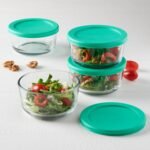 Anchor Hocking 2 Cup Glass Storage Containers with Lids, Set of 4 Glass Food Storage Containers with Mint SnugFit Lids - Image 3