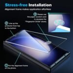 AACL 3D Curved Tempered Glass for Samsung Galaxy S23 Ultra Screen Protector, 9H Glass for S23 Ultra 5G, Scratch Proof, Easy Installation Frame, Bubble Free, Case Friendly [3 Pack] - Image 7